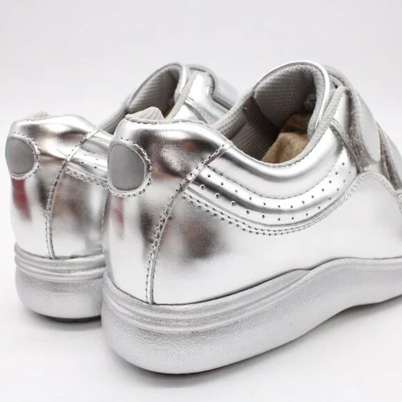 Hush Puppies Shoes Womens Silver Metallic Leather Power Walker II Size 5.5 NIB - Picture 8 of 11